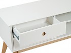Mesa TV escandinava blanca lacada y roble