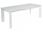 Mesa extensible de cristal blanca