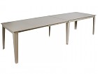 Mesa alargable grande de acero y cristal beige