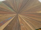 Mesa centro 60x60 hierro, madera y cristal Sun
