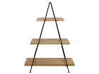 Estantería triangular de madera y metal