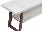 Mesa TV blanca tiza y marrón de madera y hierro