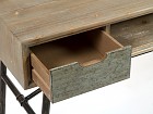 Consola industrial alargada hierro y madera