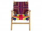 Silla de cuerda de colores estilo bohemio