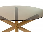 Mesa redonda 130 cm de madera y cristal