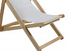 Silla reclinable exterior de madera y tela