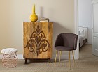 Consola alta madera de mango tallada