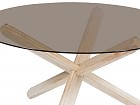 Mesa redonda 130 cm de madera y cristal