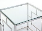 Mesa rinconera cristal moderna plata