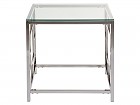 Mesa rinconera cristal moderna plata