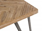 Mesa centro maciza de madera con patas de hierro