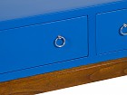 Mueble recibidor azul con patas color madera Germ