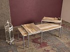 Mesa de centro 3 piezas madera de mango y hierro