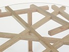 Mesa de centro redonda cristal y madera 