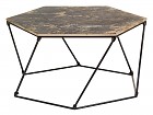 Mesa centro hexagonal madera y hierro