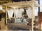 Sofá cama jardín con dosel teca natural Oasis