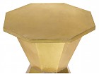 Mesa pedestal hierro dorado