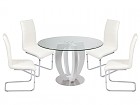 Conjunto de mesa y 4 sillas blancas