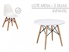 Conjunto infantil mesa y 2 sillas Eames pequeñas