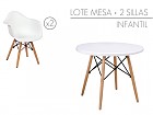 Conjunto mesa y 2 sillas Eames para niños