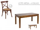 Mesa extensible y 4 sillas cruceta 