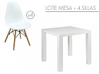 Mesa cuadrada con 4 sillas Eames