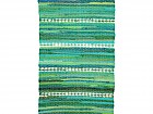 Alfombra de algodón rectangular verde 55x88 cm