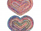 Alfombra yute multicolor forma corazón 90x60