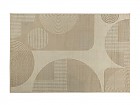 Alfombra rectangular en tonos marrón y formas geométricas