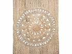 Alfombra trenzada de yute para salón 100x150 cm