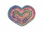 Alfombra yute multicolor forma corazón 90x60