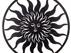 Aplique decorativo de pared sol metálico en negro