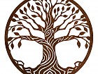 Aplique metal marrón de árbol de la vida