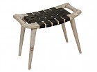 Banqueta 60 cm madera y piel de vaca Sawyer