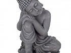 Estatua Buda durmiendo sobre rodilla en resina