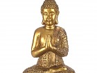 Buda figura decorativa de arcilla dorada