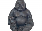 Buda sonriente gordo de magnesia negro