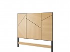 Cabezal de madera con detalles en negro 135cm