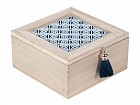 Caja cuadrada para té infusiones de madera natural