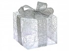 Caja con luces blanco y plata 20x20x24 cm