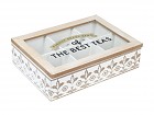 Caja de madera para guardar té con tapa de cristal