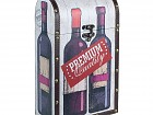 Caja porta 2 botellas de vino forrado polipiel