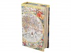 Caja seguridad libro mapamundi vintage
