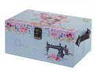 Caja tapizada Frida Kahlo azul para costura