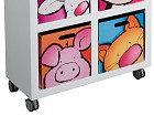 Mueble cajonera infantil 4 cajones animalitos