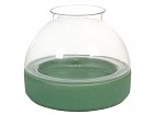 Candelero cristal base verde