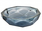 Centro mesa vidrio Origami azul 34x34x9