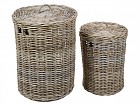 Juego 2 cestos de ratán natural