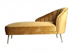 Chaise Longue rinconera de terciopelo mostaza