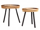 Conjunto 2 mesas industriales con bandeja bambú